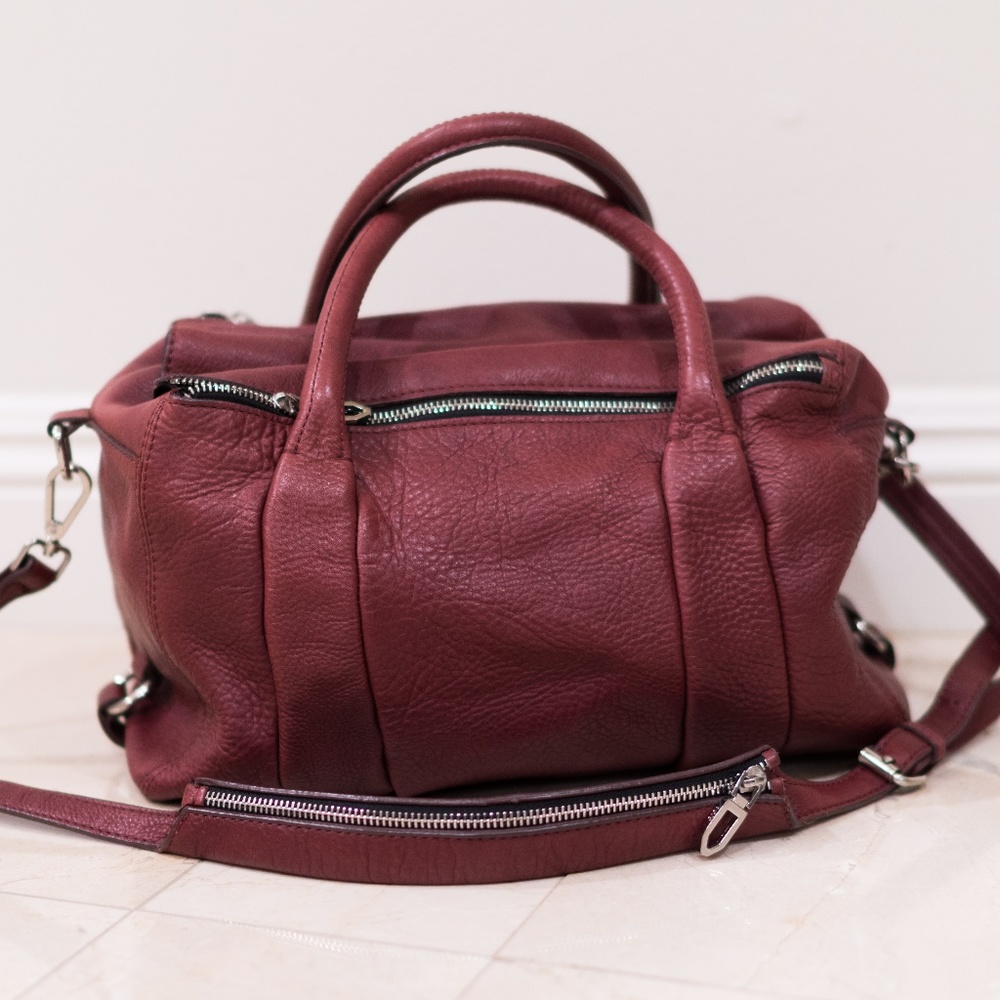 Zara Double Zip Leather Duffle Bag